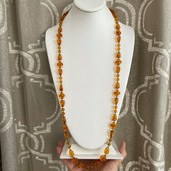 1970s signed Sarah Coventry faux amber necklace - Picture 2 of 11